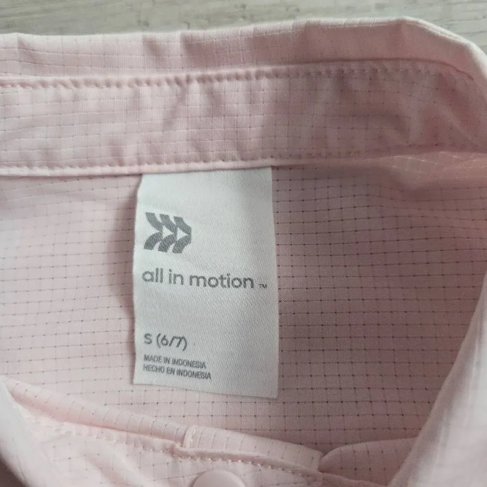 All In Motion Snap down pink shirt S6/7